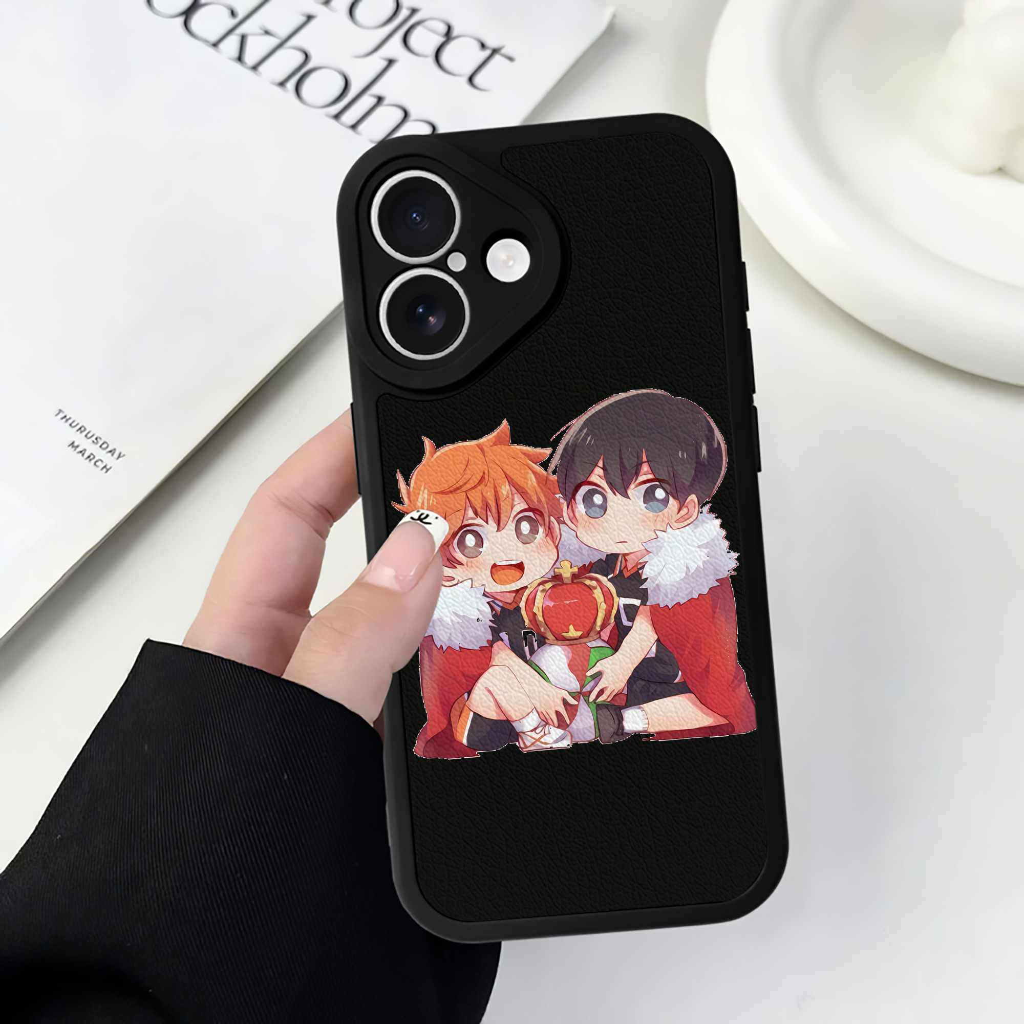 （画像用） ハイキュー!! Haikyu!! 【iPhone 16シリーズ対応】シリコンスマホケース（レザー調） 材質：シリコン
